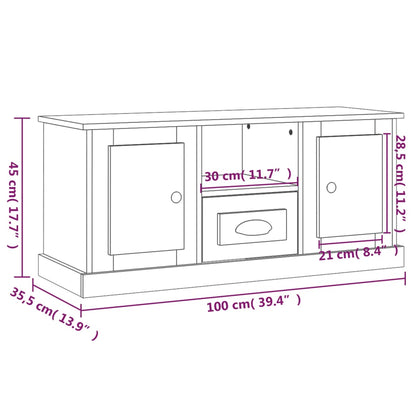 TV-Möbel Högglans Vit TV-Bänk 100x35,5x45 cm