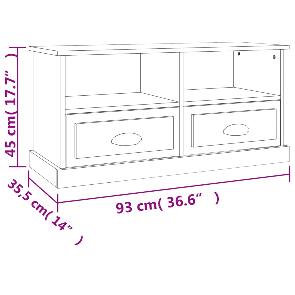 TV-Möbel Svart TV-Bänk 93x35,5x45 cm