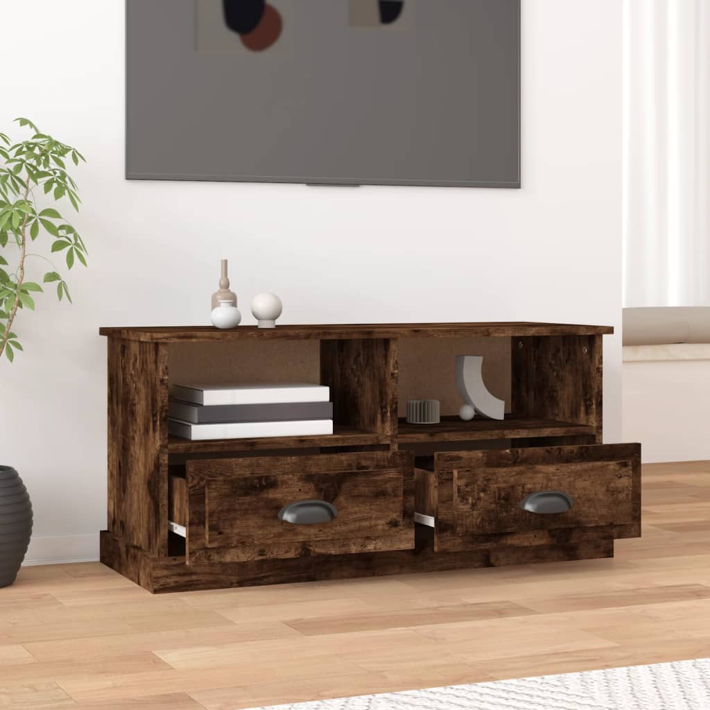 TV-Möbel Rökfärgad Ek TV-Bänk 93x35,5x45 cm