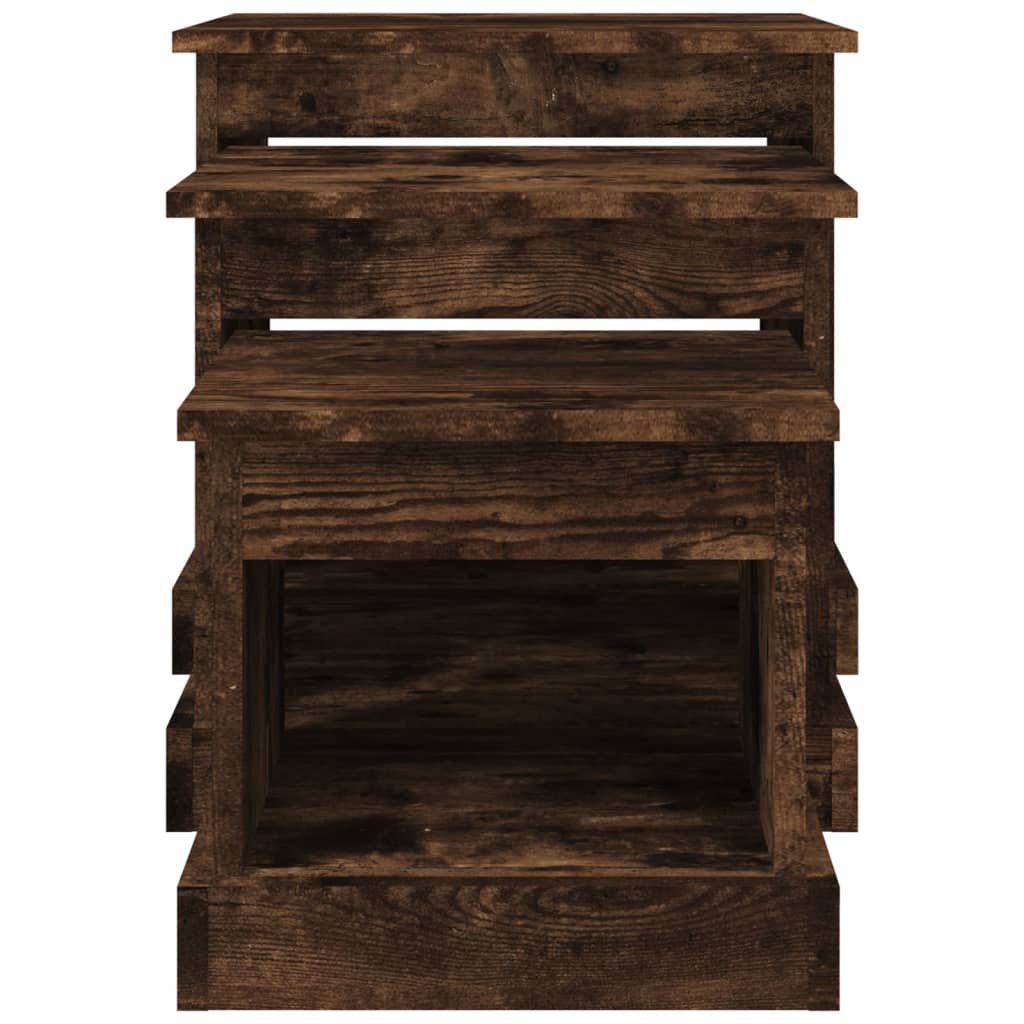 Soffbord Rökfärgad Ek 3 delar