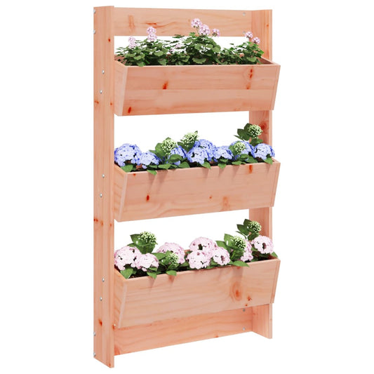 Utomhus Blomkruka Trä för vägg 3 nivåer 60x18,5x110 cm massivt douglasträ