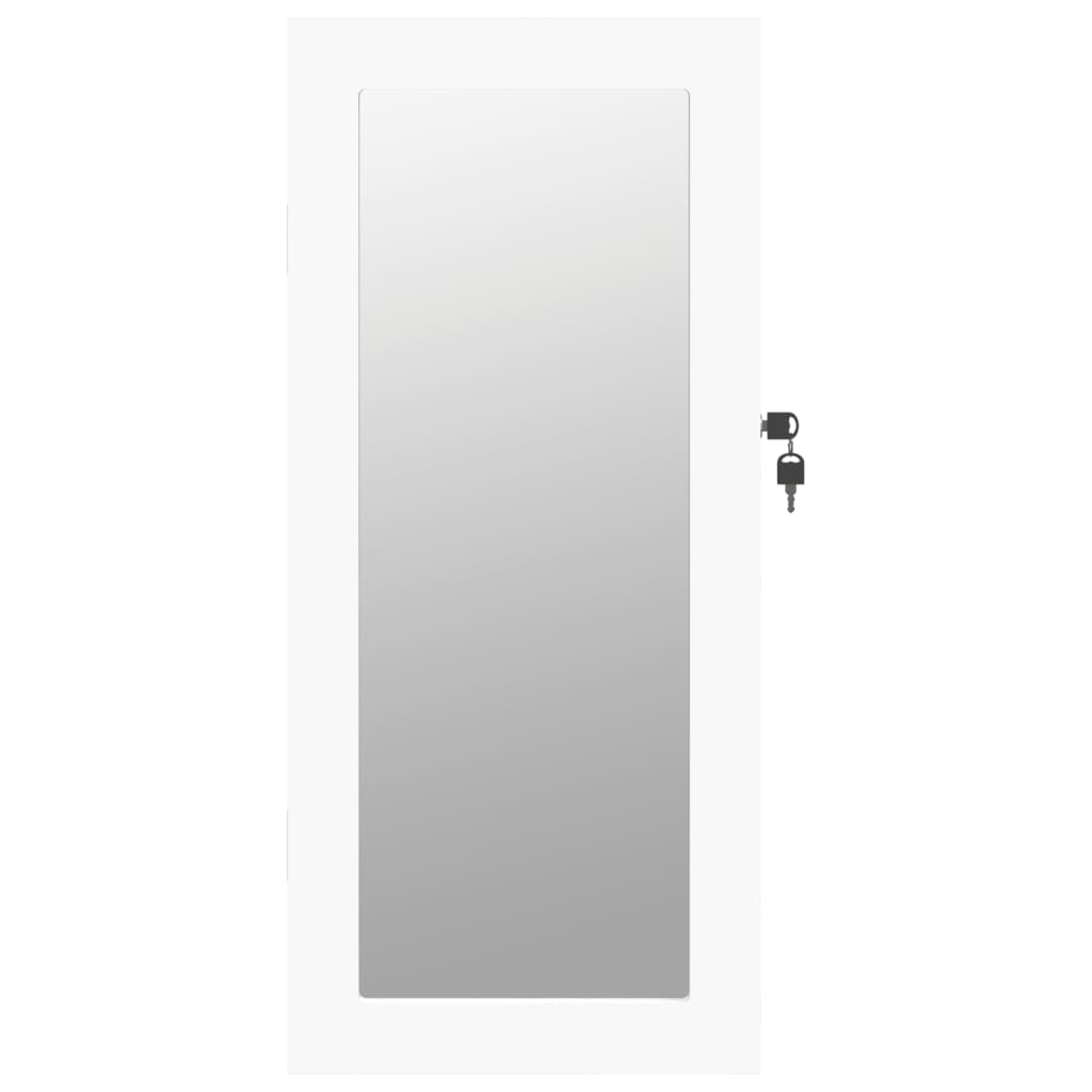 Smyckesskåp Vit fristående 30x8,5x67 cm