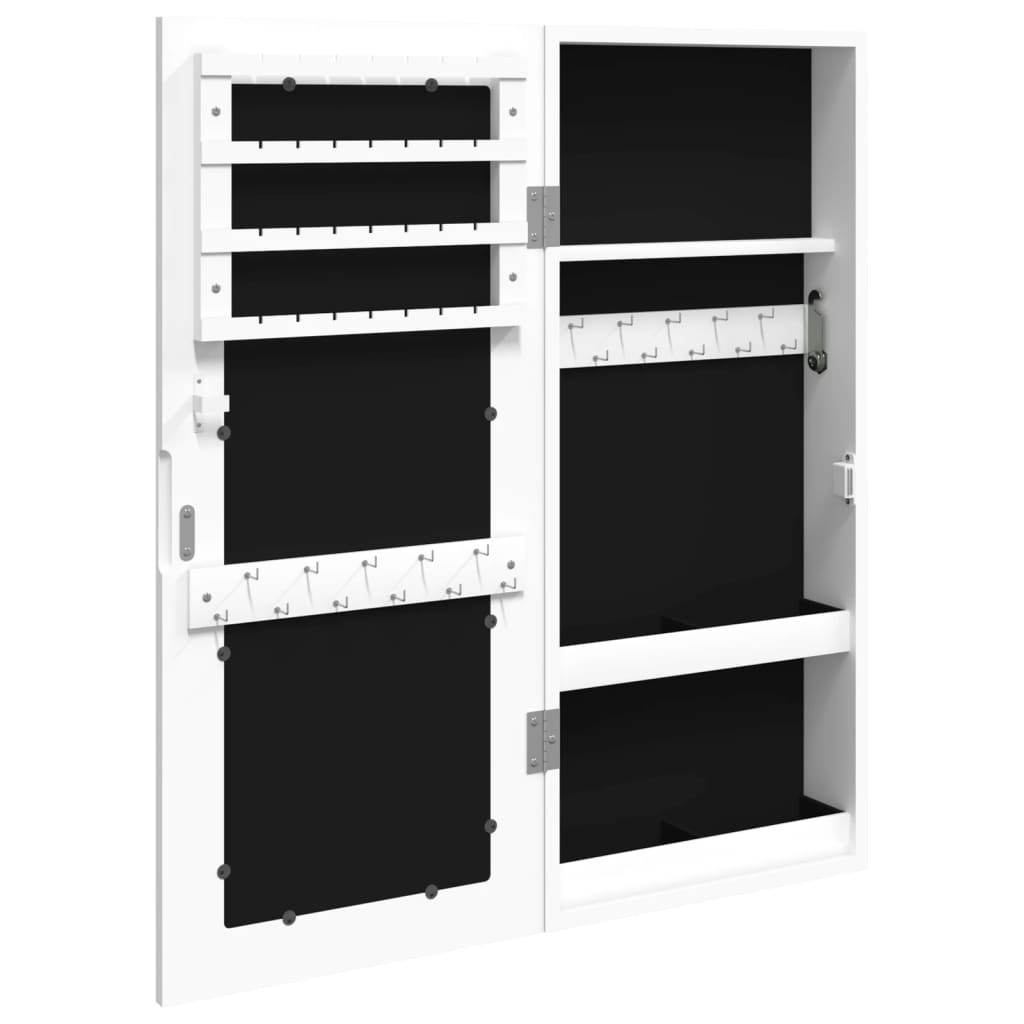 Smyckesskåp Vit fristående 30x8,5x67 cm