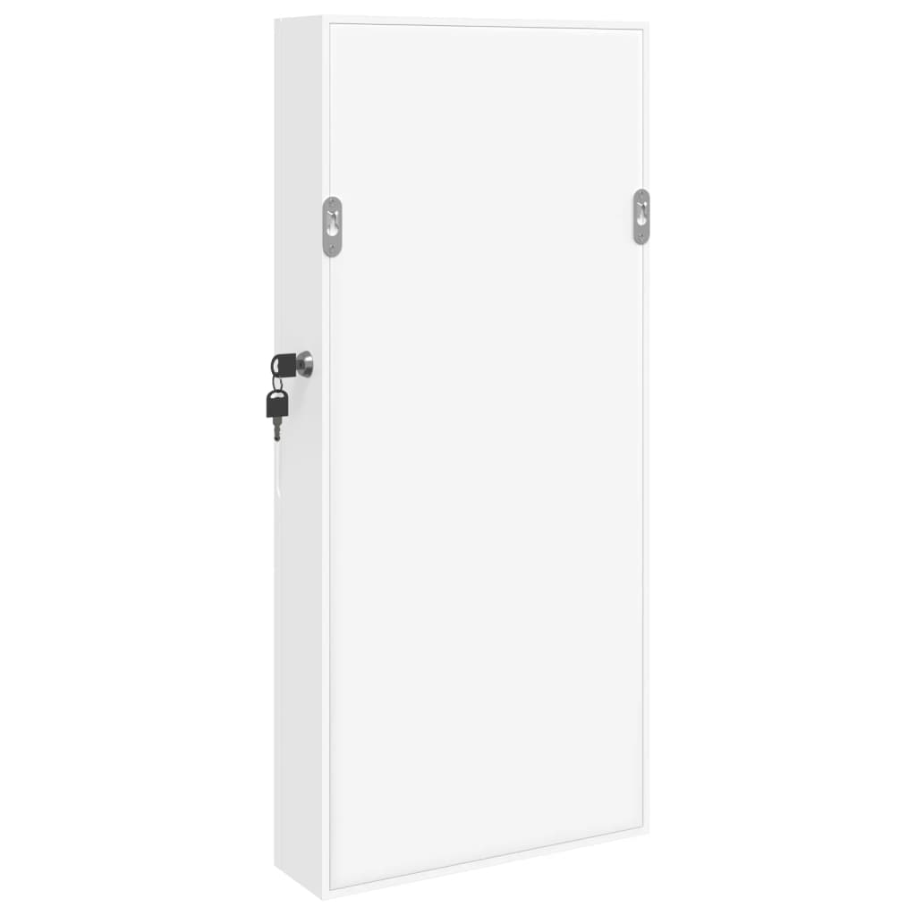 Smyckesskåp Vit fristående 30x8,5x67 cm