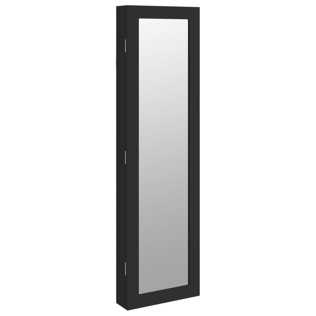Smyckesskåp Svart väggmonterat 30x8,5x106 cm