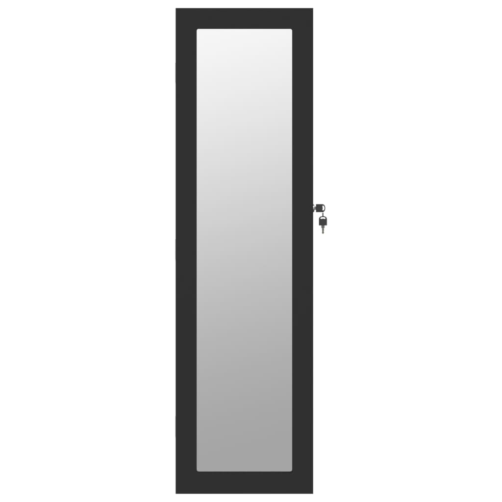 Smyckesskåp Svart väggmonterat 30x8,5x106 cm