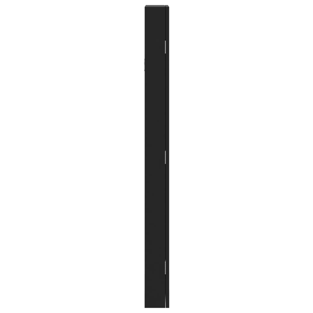 Smyckesskåp Svart väggmonterat 30x8,5x106 cm