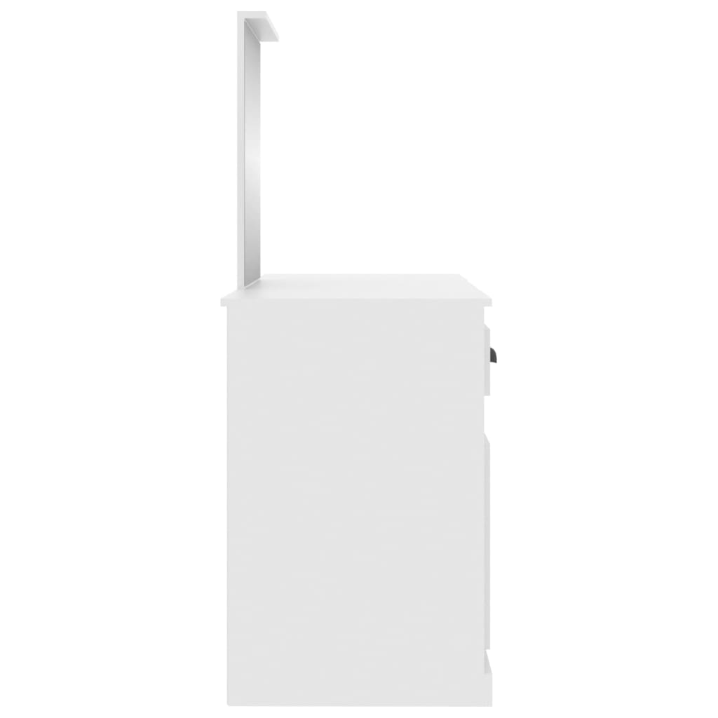 Sminkbord med spegel vit 130x50x132,5 cm