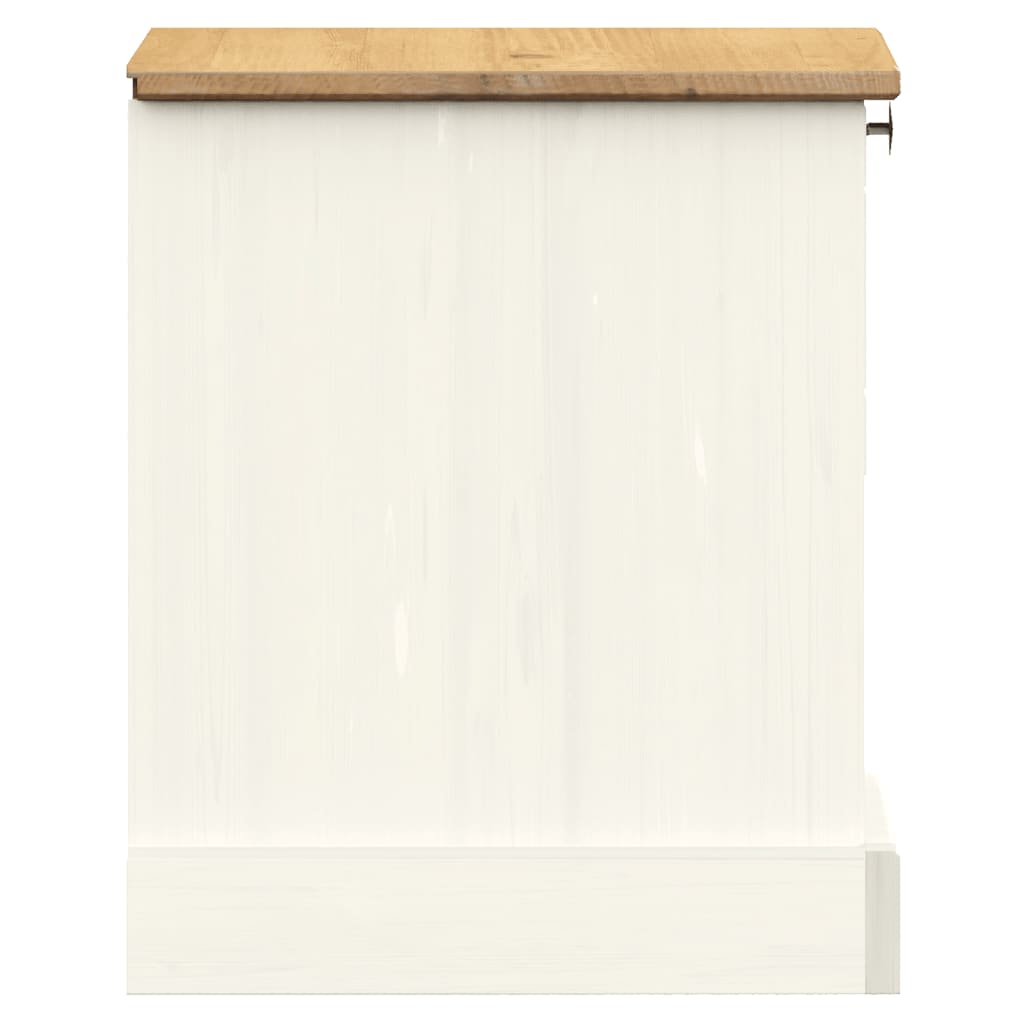 Sängbord VIGO vit 42x35x42 cm massiv furu