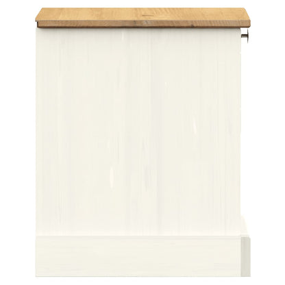 Sängbord VIGO vit 42x35x42 cm massiv furu
