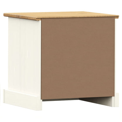 Sängbord VIGO vit 42x35x42 cm massiv furu