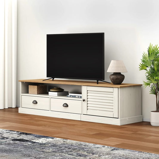 TV-Möbel Vit TV-Bänk VIGO 156x40x40 cm massiv furu