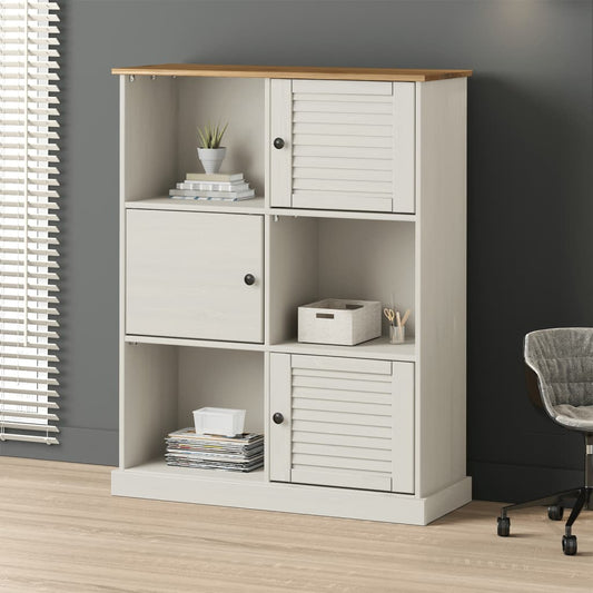 Bokhylla Vit VIGO 90x35x114,5 cm massiv furu