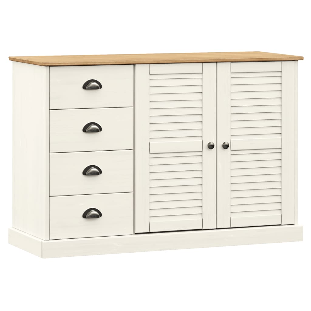 Skänk Vit med lådor VIGO 113x40x75 cm massiv furu