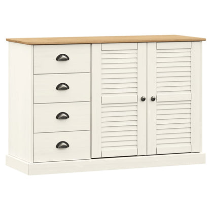 Skänk Vit med lådor VIGO 113x40x75 cm massiv furu