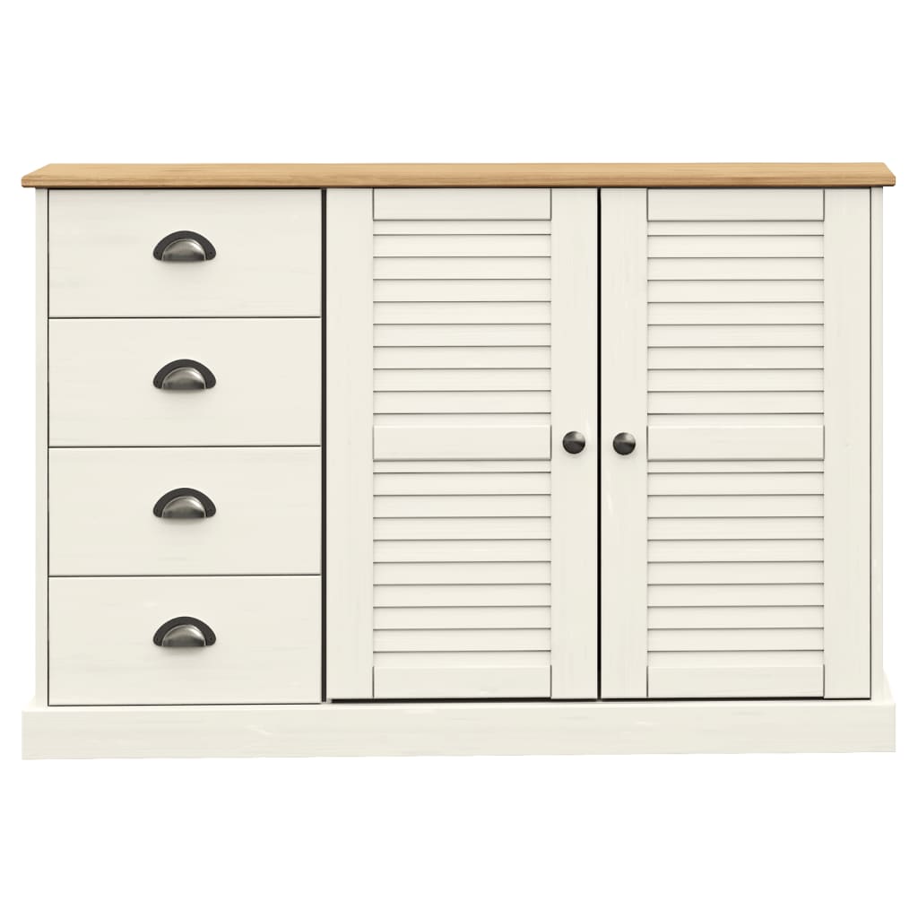 Skänk Vit med lådor VIGO 113x40x75 cm massiv furu