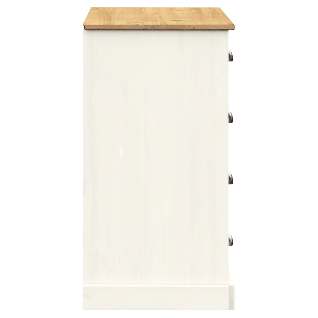 Skänk Vit med lådor VIGO 113x40x75 cm massiv furu