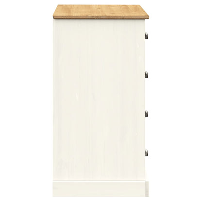 Skänk Vit med lådor VIGO 113x40x75 cm massiv furu