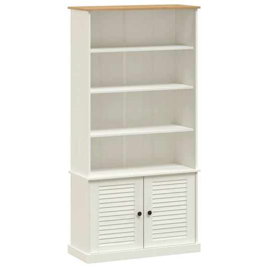 Bokhylla Vit 85x35x170 cm massiv furu
