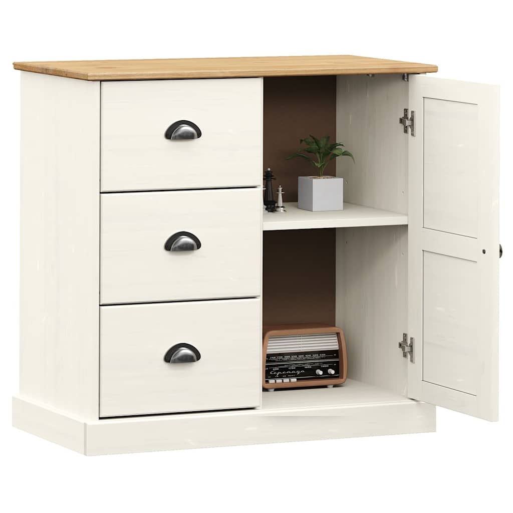 Skänk Vit med lådor VIGO 78x40x75 cm massiv furu