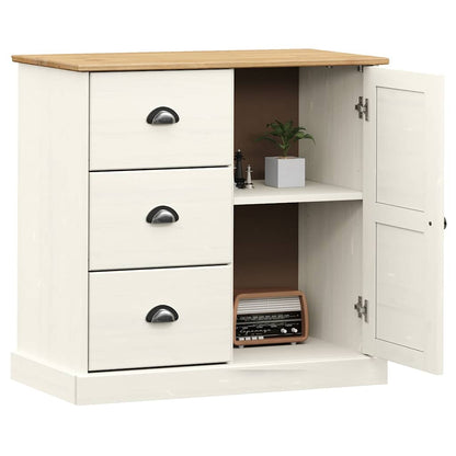 Skänk Vit med lådor VIGO 78x40x75 cm massiv furu
