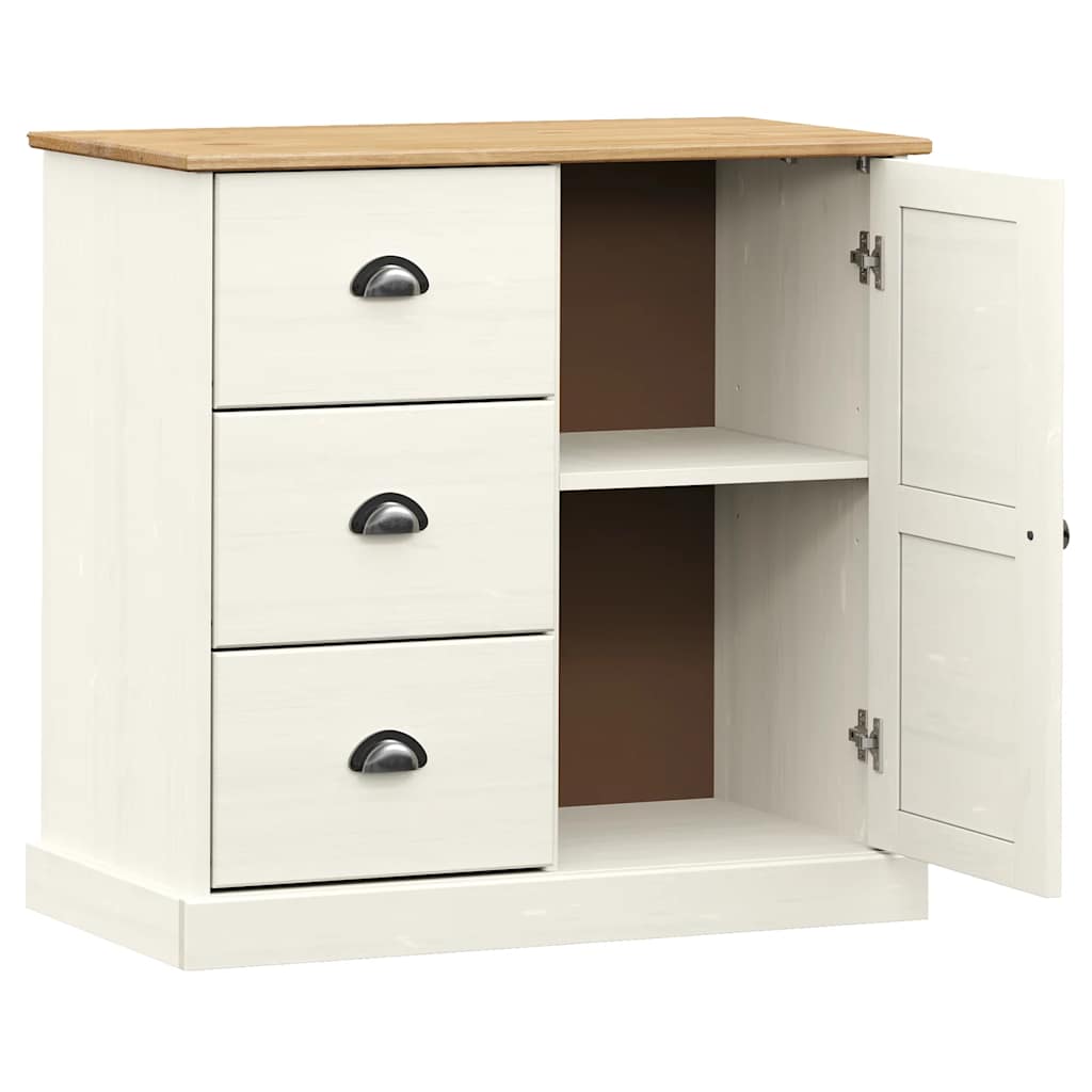 Skänk Vit med lådor VIGO 78x40x75 cm massiv furu