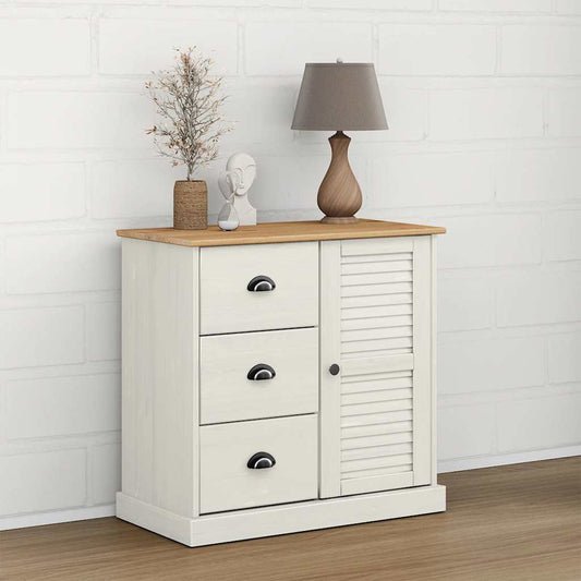 Skänk Vit med lådor VIGO 78x40x75 cm massiv furu