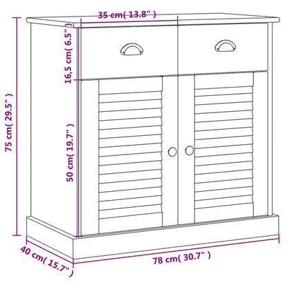 Skänk Vit med lådor VIGO 78x40x75 cm massiv furu