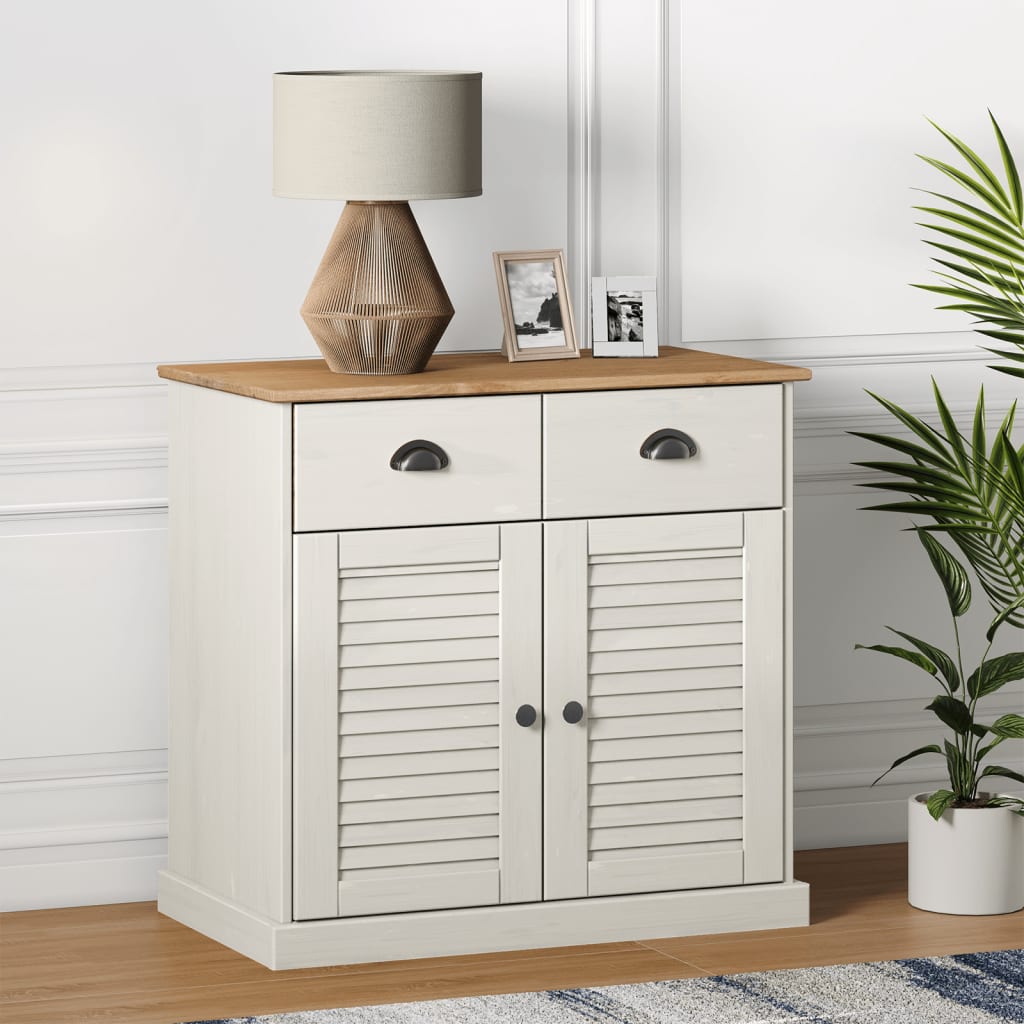Skänk Vit med lådor VIGO 78x40x75 cm massiv furu