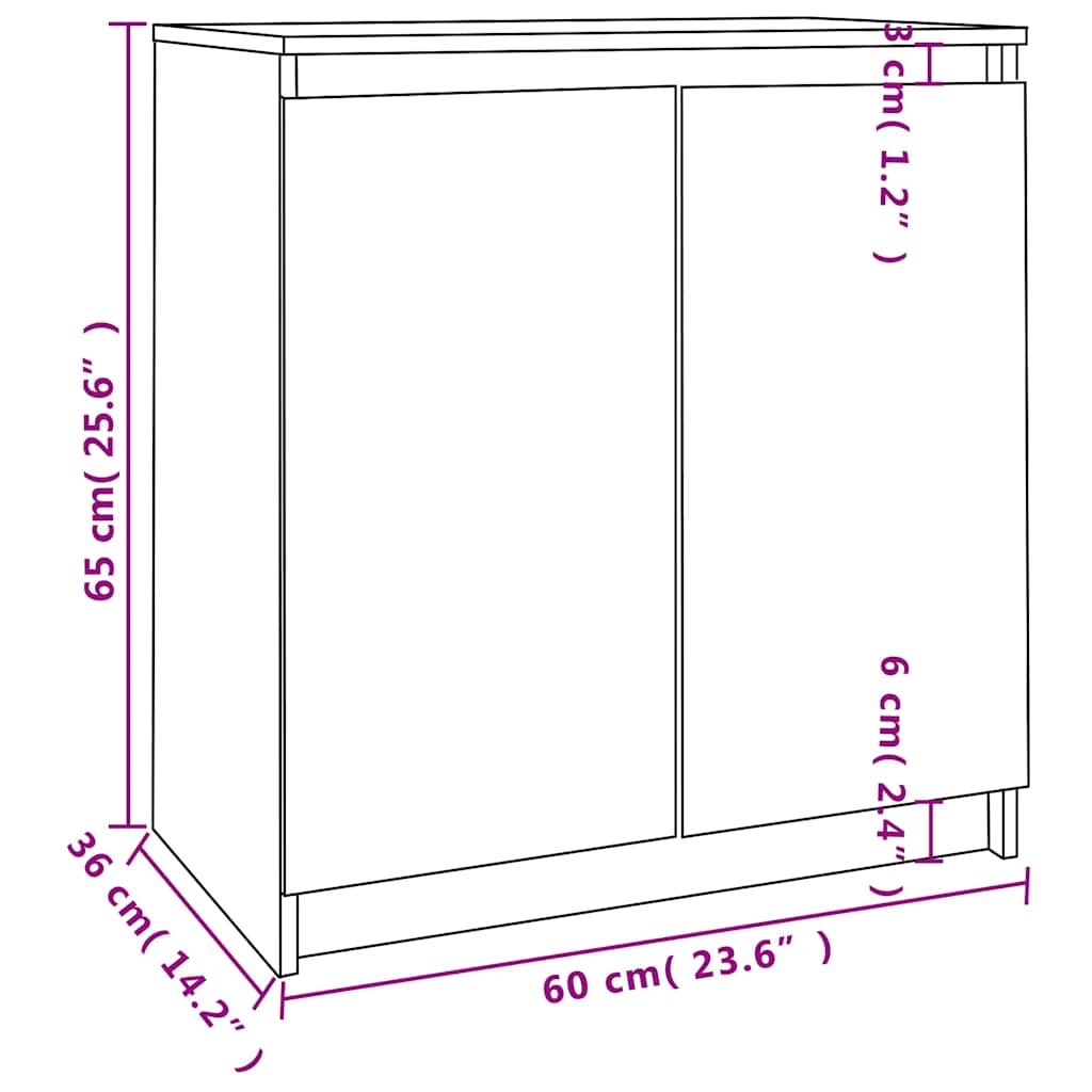 Skåp Trä 60x36x65 cm massiv furu