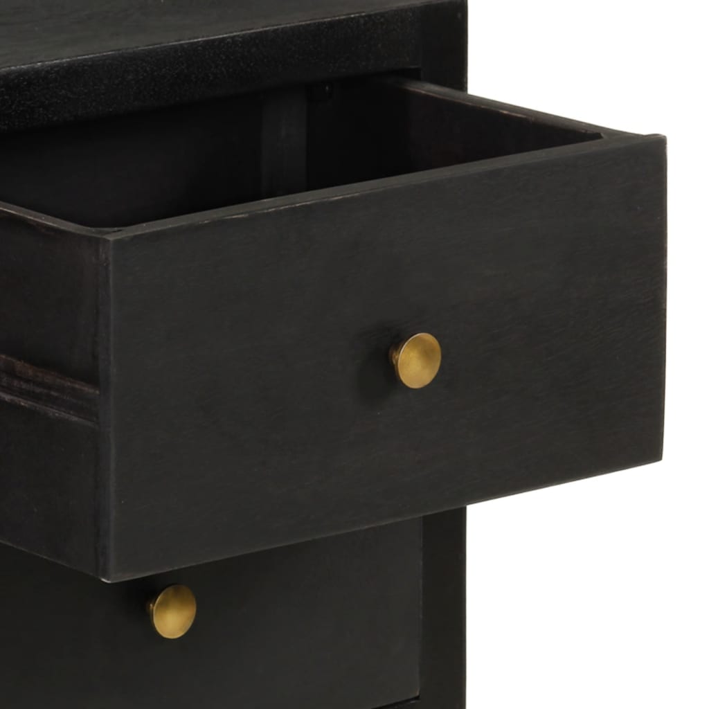 Skänk Svart och guld 110x30x75 cm massivt mangoträ