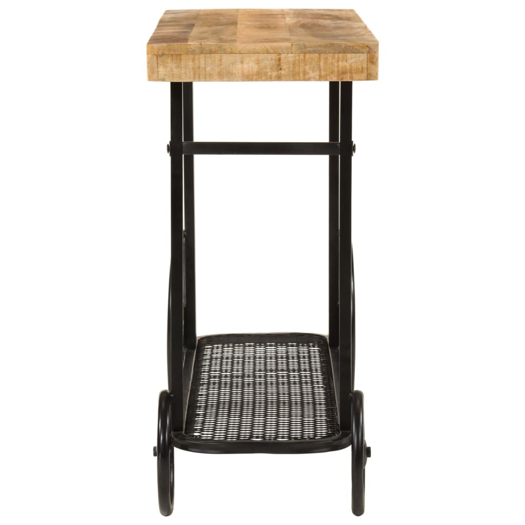 Avlastningsbord Konsollbord Trä 112x36x76 cm massivt mangoträ och järn