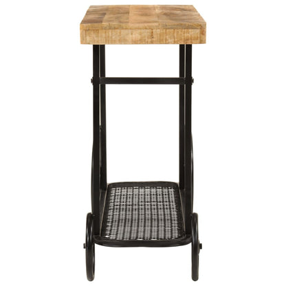 Avlastningsbord Konsollbord Trä 112x36x76 cm massivt mangoträ och järn