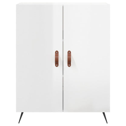 Skänk vit högglans 69,5x34x90 cm konstruerat trä