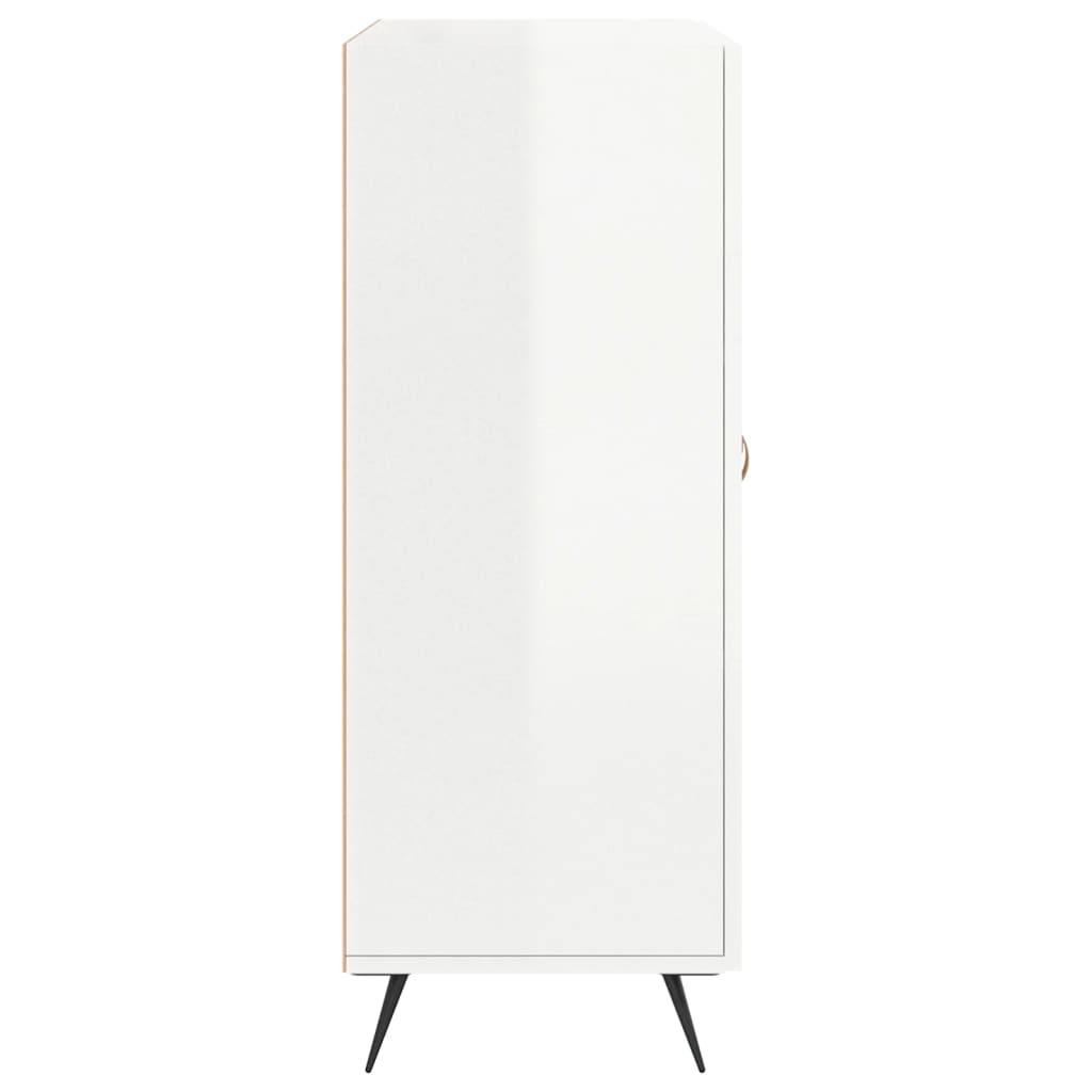 Skänk vit högglans 69,5x34x90 cm konstruerat trä