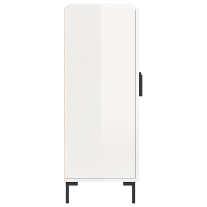 Skänk vit högglans 69,5x34x90 cm konstruerat trä