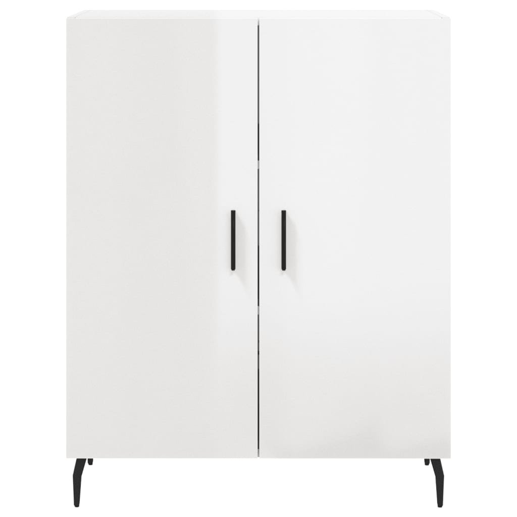 Skänk vit högglans 69,5x34x90 cm konstruerat trä