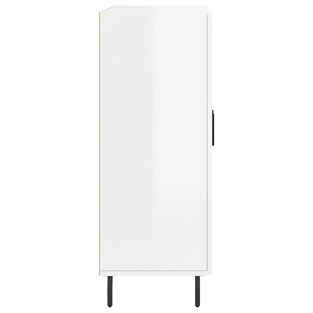 Skänk vit högglans 69,5x34x90 cm konstruerat trä