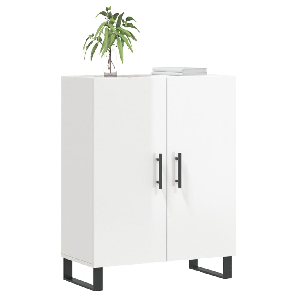 Skänk vit högglans 69,5x34x90 cm konstruerat trä