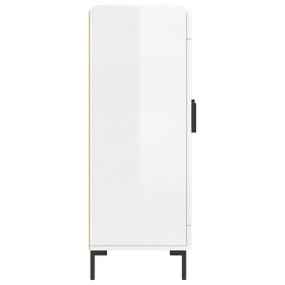 Skänk vit högglans 69,5x34x90 cm konstruerat trä