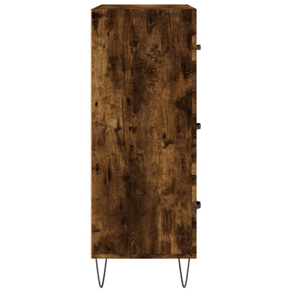 Skänk rökfärgad ek 69,5x34x90 cm konstruerat trä