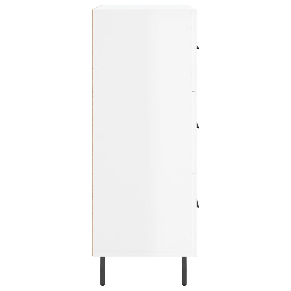 Skänk vit högglans 69,5x34x90 cm konstruerat trä