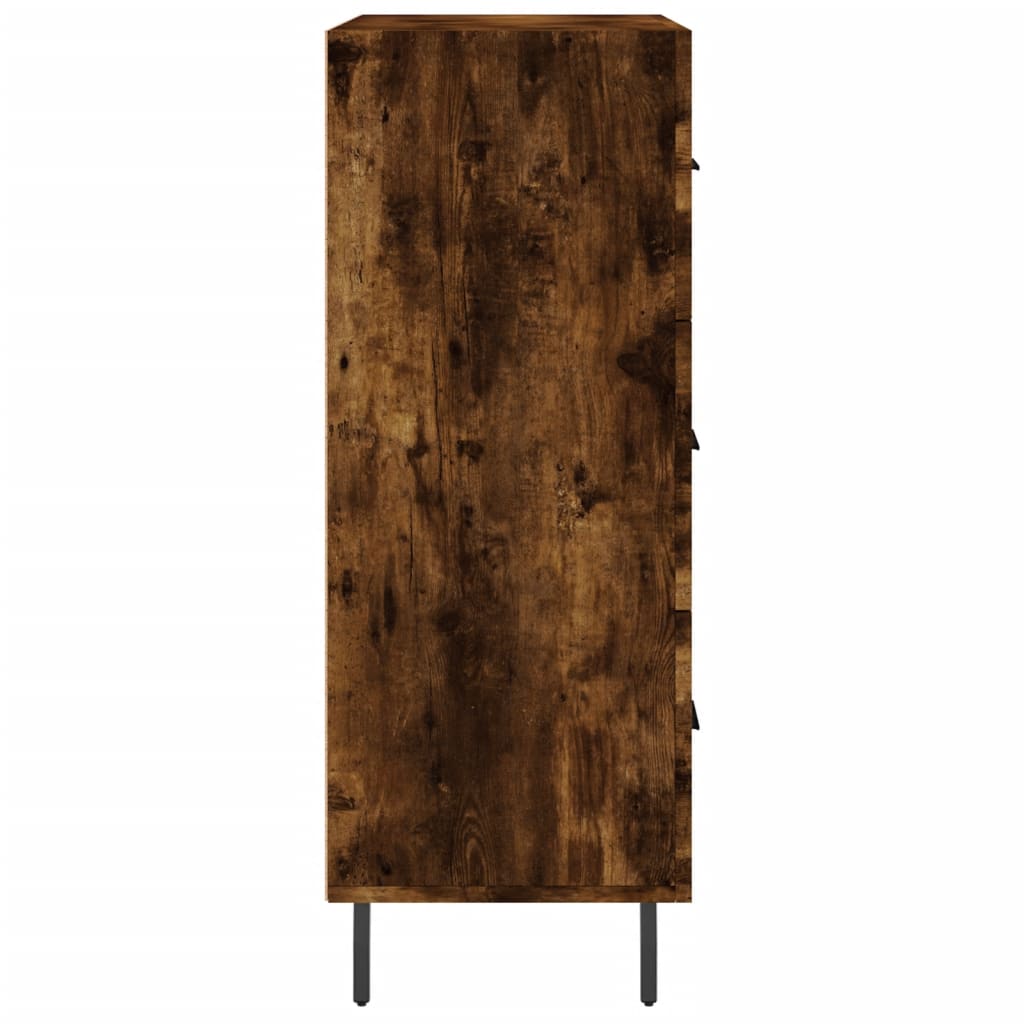 Skänk rökfärgad ek 69,5x34x90 cm konstruerat trä