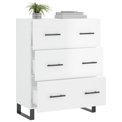 Skänk vit högglans 69,5x34x90 cm konstruerat trä