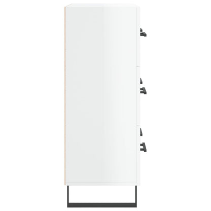 Skänk vit högglans 69,5x34x90 cm konstruerat trä