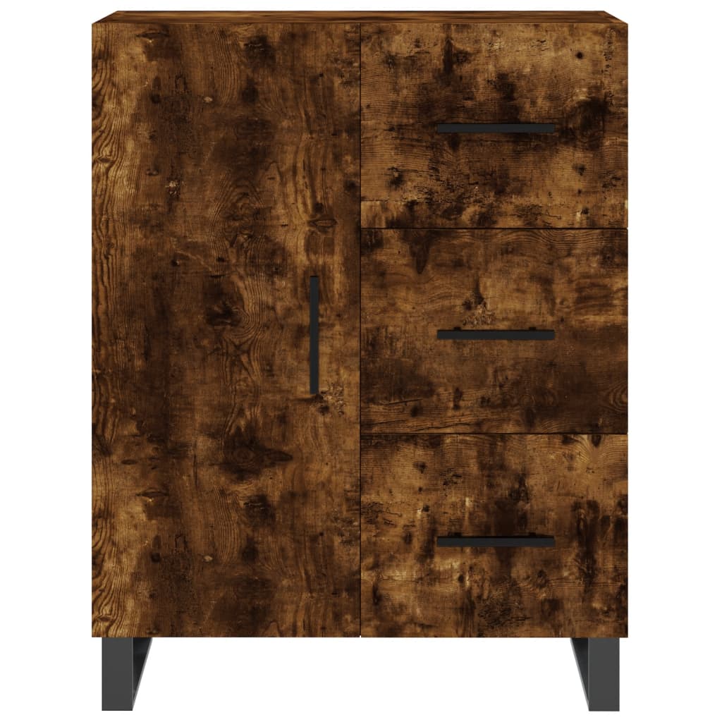 Skänk rökfärgad ek 69,5x34x90 cm konstruerat trä