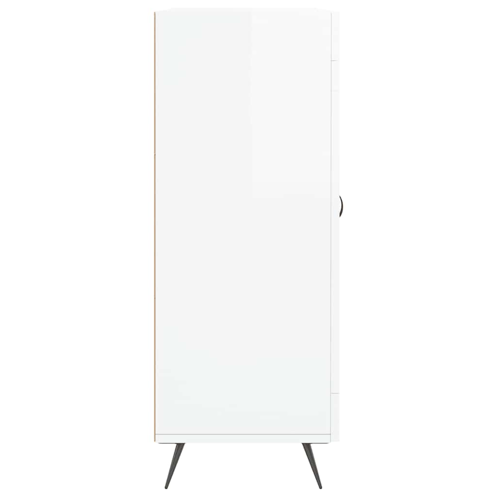 Skänk vit högglans 69,5x34x90 cm konstruerat trä