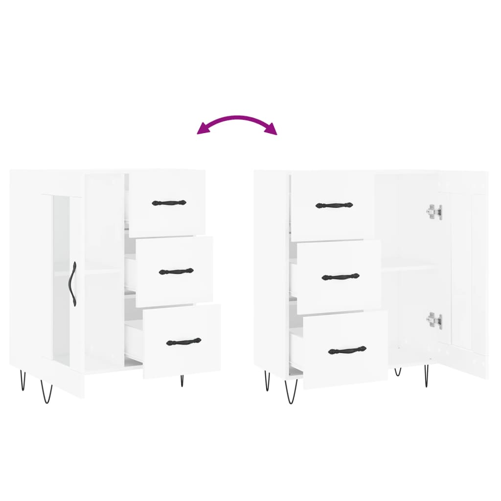 Skåp vit 69,5x34x90 cm konstruerat trä