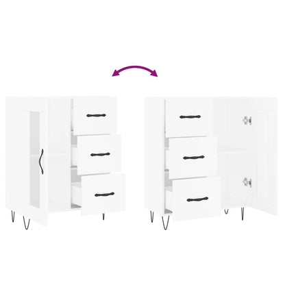 Skåp vit 69,5x34x90 cm konstruerat trä