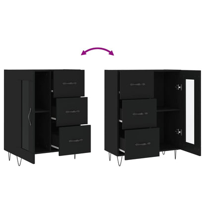 Skåp svart 69,5x34x90 cm konstruerat trä